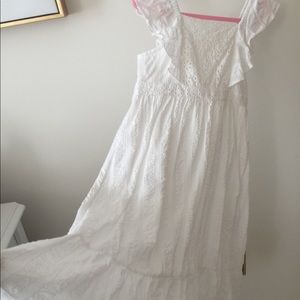 Girls white maxi sun dress, eyelet 4T